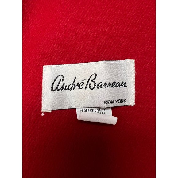 Andre' Barreau women's blazer Button Front Collared Red 100% Pure Wool Size 4 - Picture 13 of 14